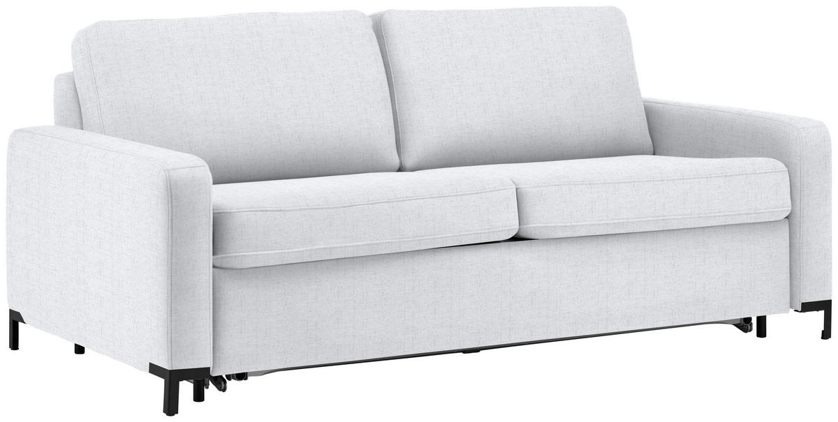 SCHLAFSOFA in Webstoff Silberfarben  - Silberfarben/Schwarz, KONVENTIONELL, Textil/Metall (187/84/97cm) - Welnova