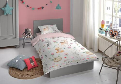 KINDERBETTWÄSCHE Renforcé 135/200 cm  - Türkis, Textil (135/200cm) - MID.YOU