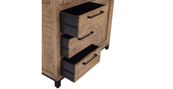 HIGHBOARD  in 95/145/40 cm  - Schwarz/Naturfarben, Design, Glas/Holz (95/145/40cm) - Landscape