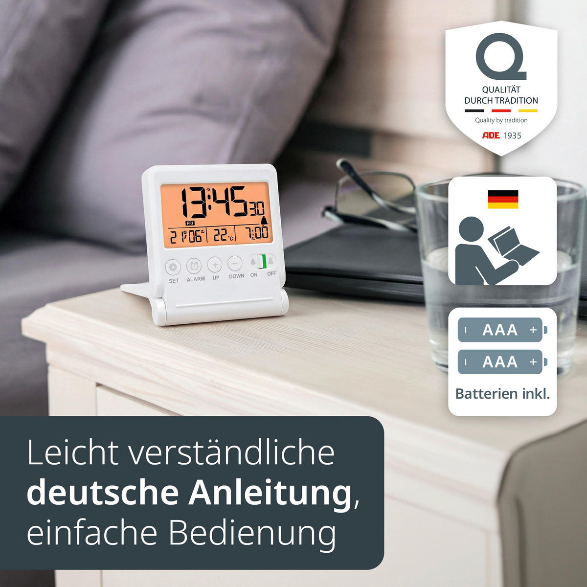 WECKER Weiß  - Weiß, Basics, Kunststoff (8,5/7,5/1,7cm)