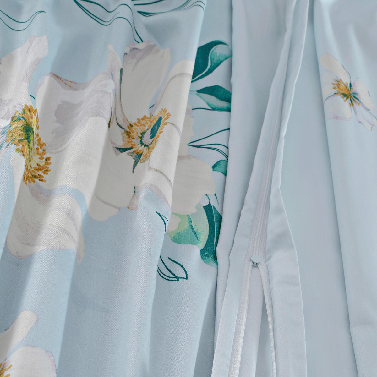 BETTWÄSCHE 2-teilig Satin 135/200 cm  - Blau, Basics, Textil (135/200cm) - Florella