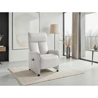 RELAXAČNÉ KRESLO, koža, biela - čierna/biela, Basics, koža/plast (76/110/84cm) - Sit & More