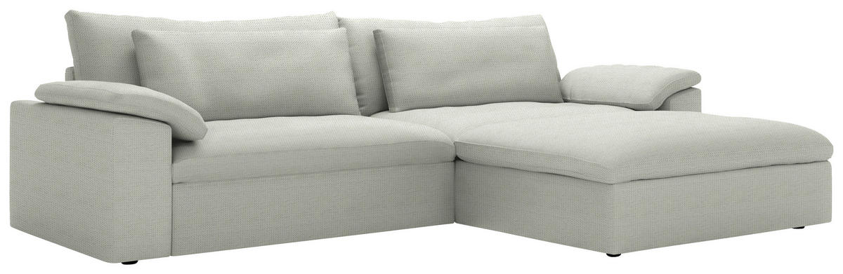 ECKSOFA  Chenille Naturfarben  - Schwarz/Naturfarben, Modern, Kunststoff/Textil (306/198cm) - Carryhome