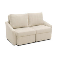 SCHLAFSOFA Mikrofaser Beige  - Beige/Schwarz, Basics, Kunststoff/Textil (168/86/96cm) - MID.YOU