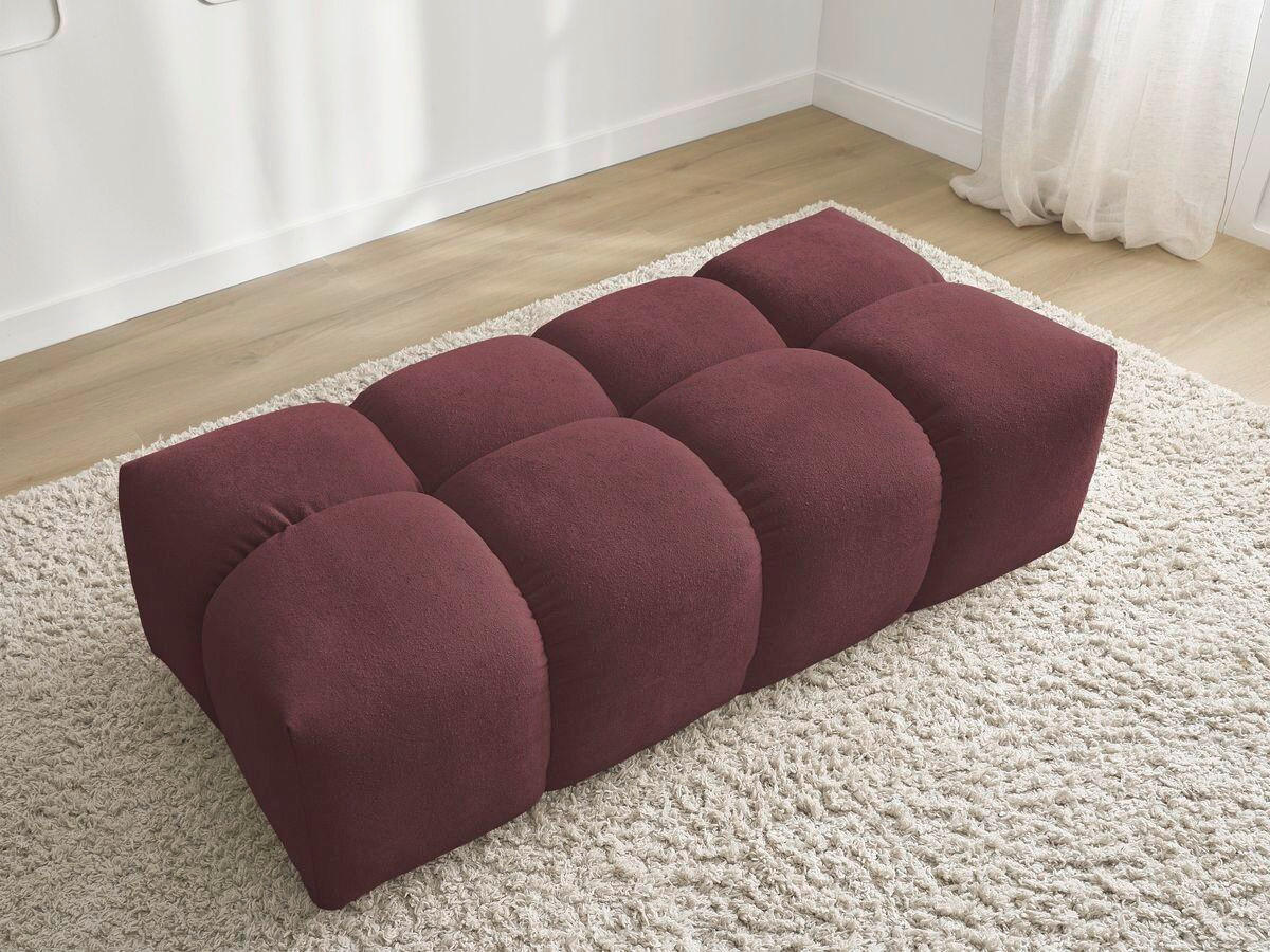 HOCKER EVEREST Flachgewebe Rot  - Rot/Schwarz, MODERN, Kunststoff/Textil (166/100/40cm)