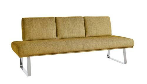 SITZBANK 209/92/78 cm  in Gelb  - Chromfarben/Gelb, Design, Textil/Metall (209/92/78cm) - Dieter Knoll