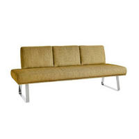 SITZBANK 224/92/78 cm  in Gelb  - Chromfarben/Gelb, Design, Textil/Metall (224/92/78cm) - Dieter Knoll