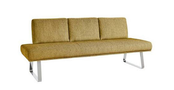 SITZBANK 224/92/78 cm  in Gelb  - Chromfarben/Gelb, Design, Textil/Metall (224/92/78cm) - Dieter Knoll