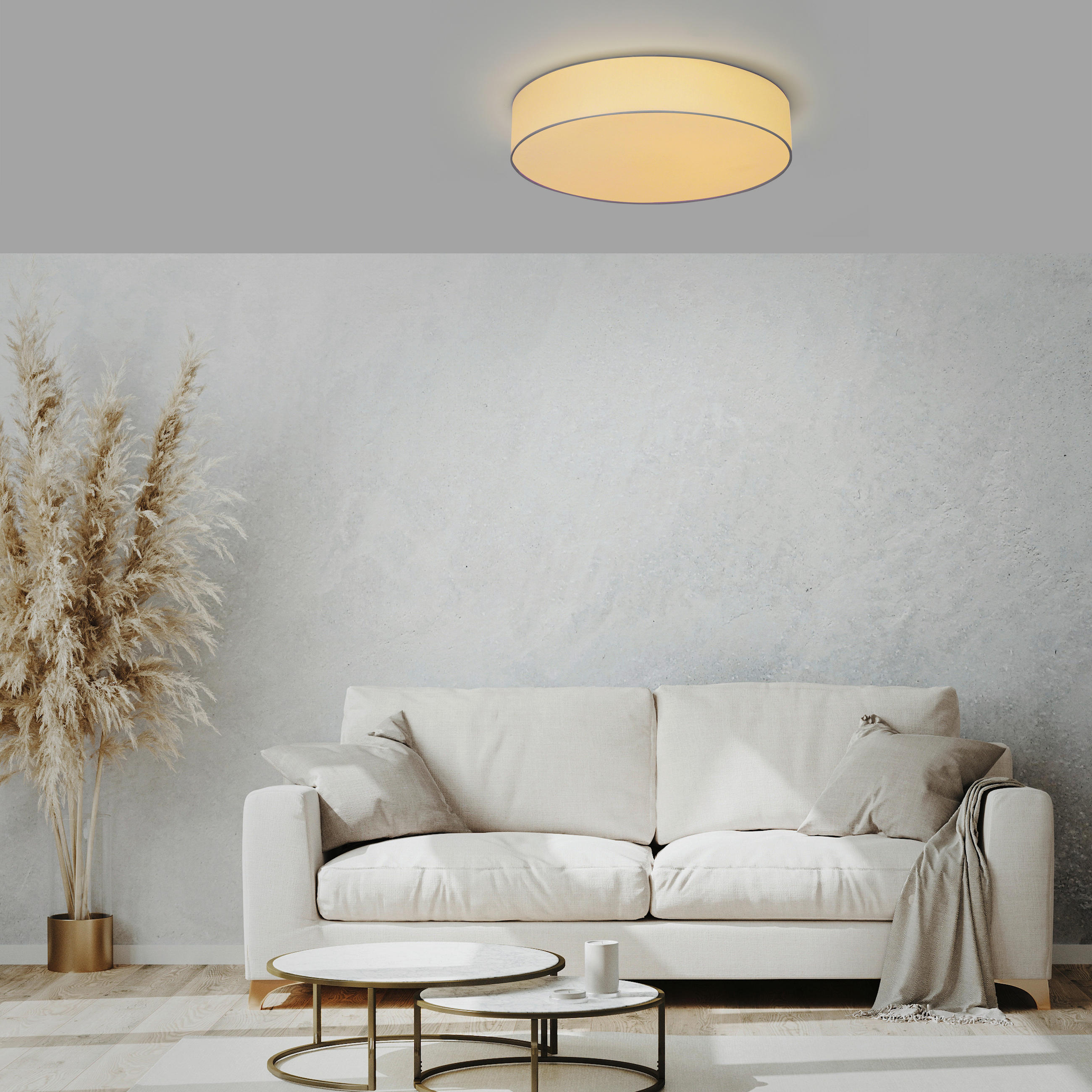 LED-DECKENLEUCHTE 50/10 cm    - Weiß, Trend, Kunststoff/Textil (50/10cm) - Novel