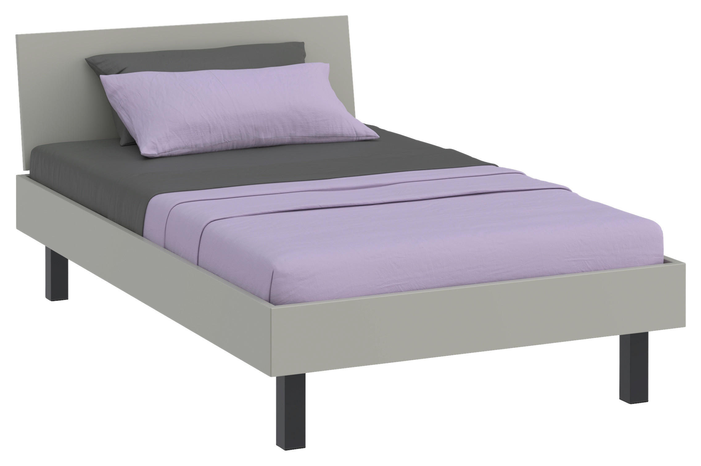 BETT Primolar 120/200 cm Grau  - Schwarz/Grau, Design (120/200cm) - Xora