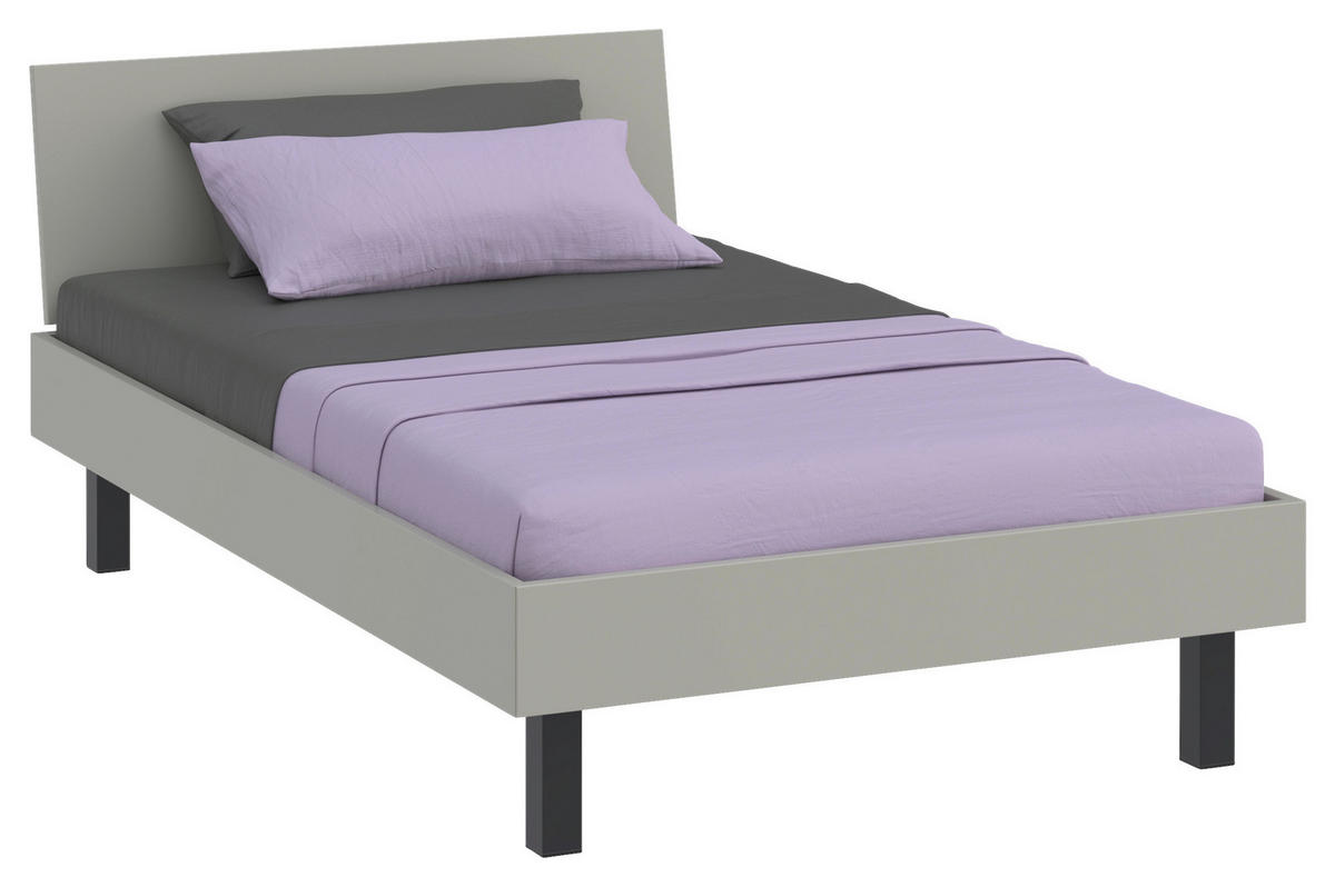 BETT Primolar 120/200 cm Grau  - Schwarz/Grau, Design (120/200cm) - Xora