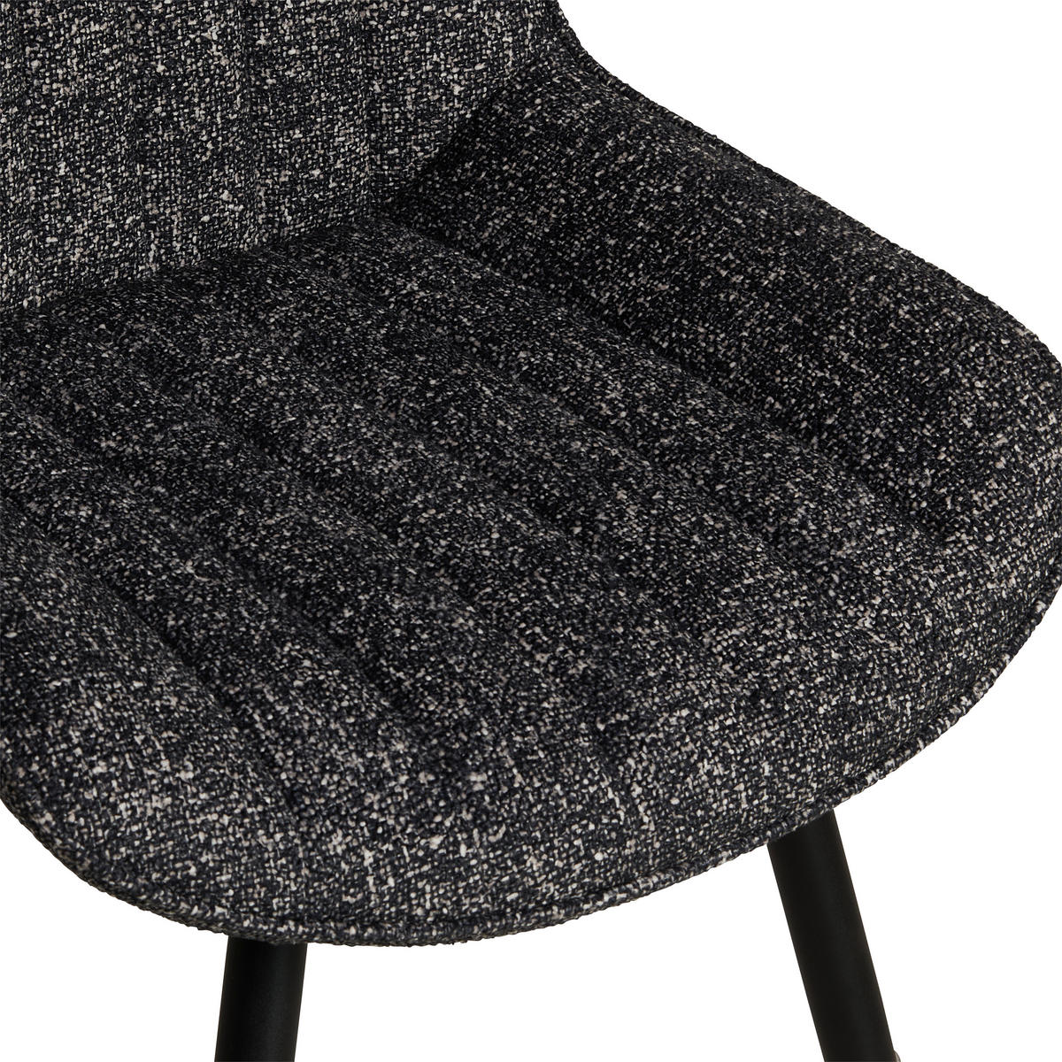 STUHL  in Eisen Leinenoptik Holz, Metall, Textil  - Anthrazit/Schwarz, KONVENTIONELL, Holz/Textil (54/88/61,5cm) - MID.YOU