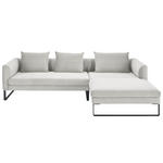 ECKSOFA  in Cord Hellgrau  284/178 cm  - Hellgrau/Schwarz, KONVENTIONELL, Textil/Metall (284/178cm) - Hom`in