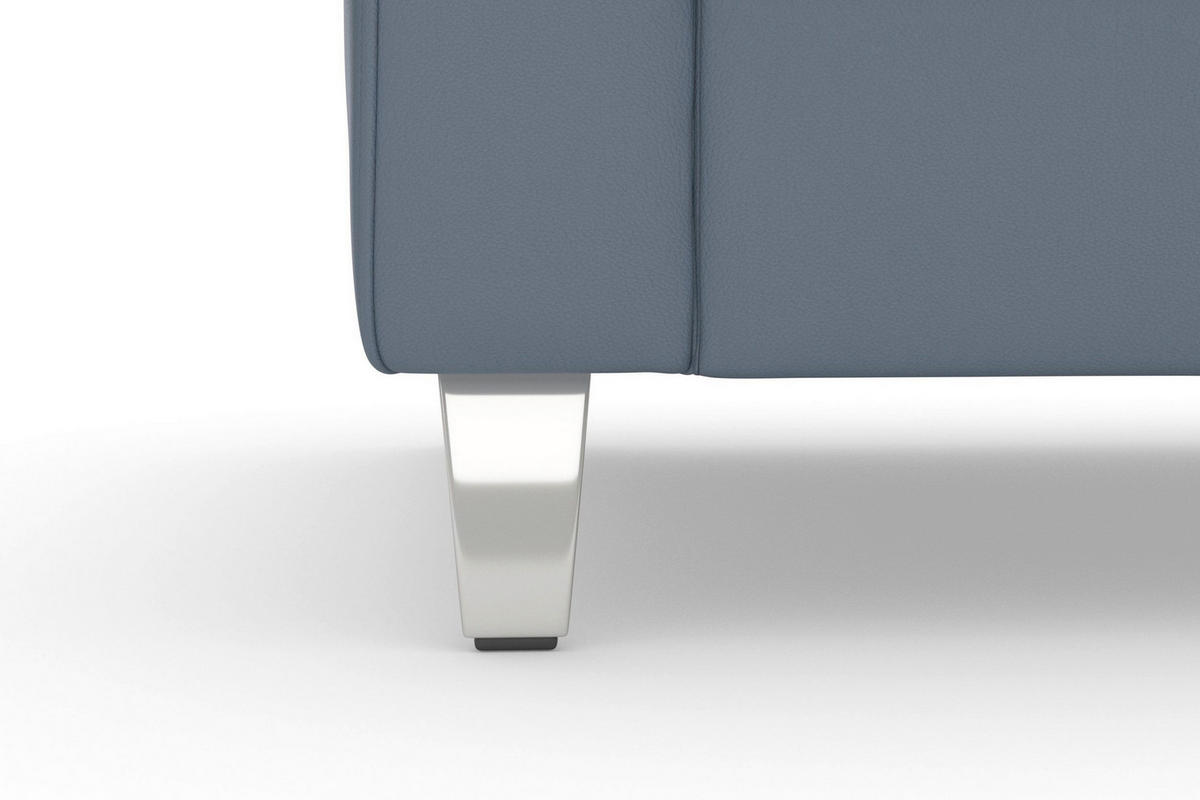 2-SITZER-SOFA ARNGAST E Graublau Echtleder  - Chromfarben/Graublau, Basics, Leder/Textil (156/84/93cm) - Sit & More
