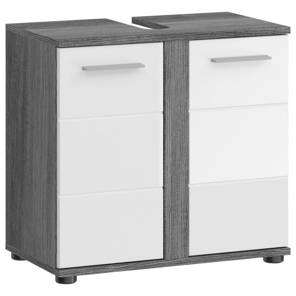 MID.YOU SKŘÍŇKA POD UMYVADLO, vysoce lesklá bílá, šedá, vysoce lesklá bílá, 60/57/34 cm