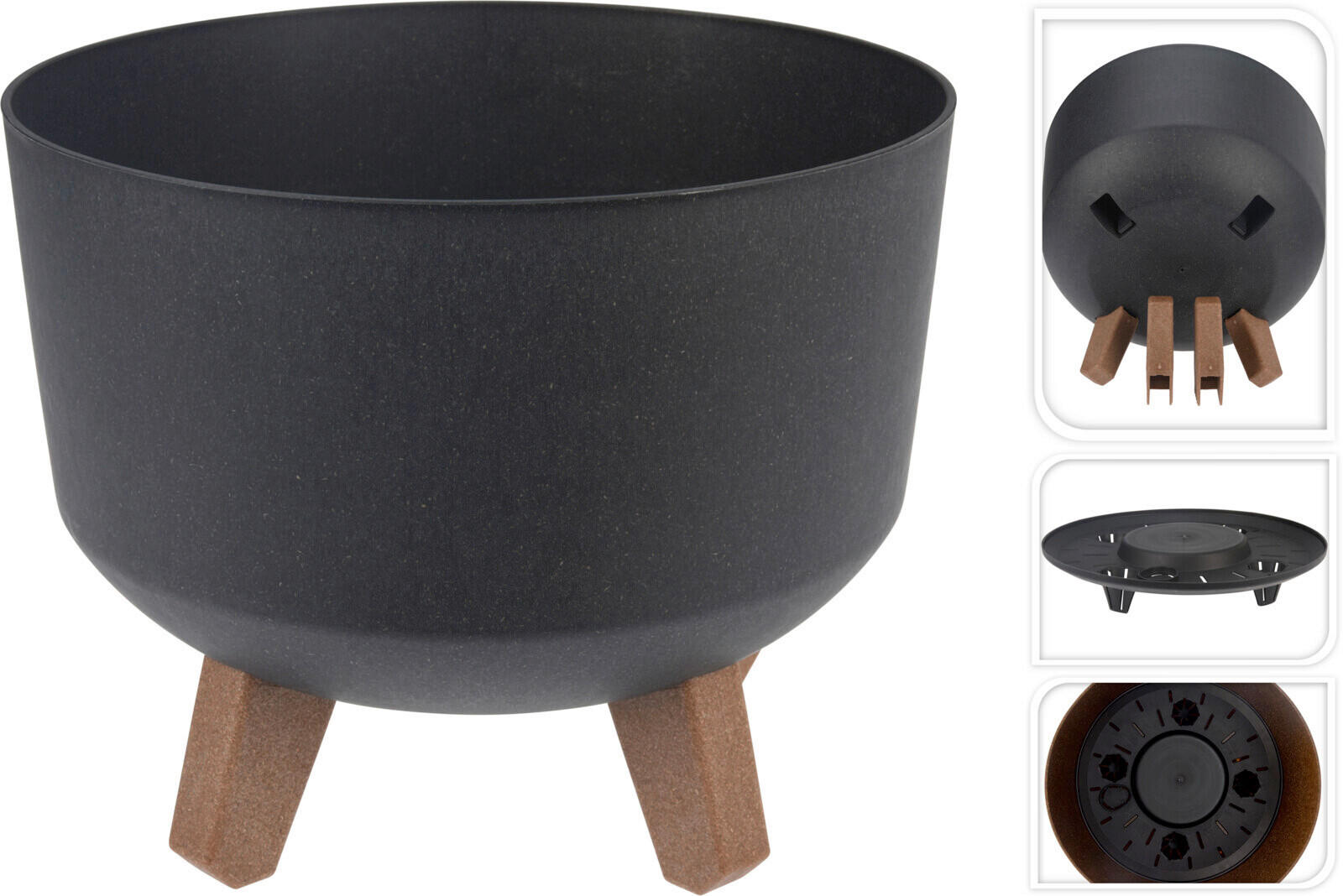 KVETINÁČ textil, 14/24/24 cm - viacfarebná, Basics, textil (14/24/24cm)