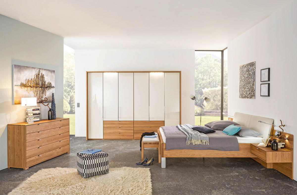 ÁGYSZETT 180/200 cm  tölgyfa színű, Pezsgő  - tölgyfa színű/Pezsgő, Konventionell, faalapú anyag/textil (180/200cm) - Dieter Knoll