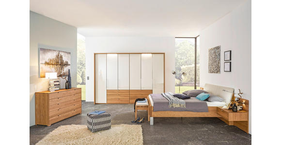 BETTANLAGE 180/200 cm in Eichefarben, Champagner - Champagner/Eichefarben, KONVENTIONELL, Holz/Holzwerkstoff (180/200cm) - Dieter Knoll