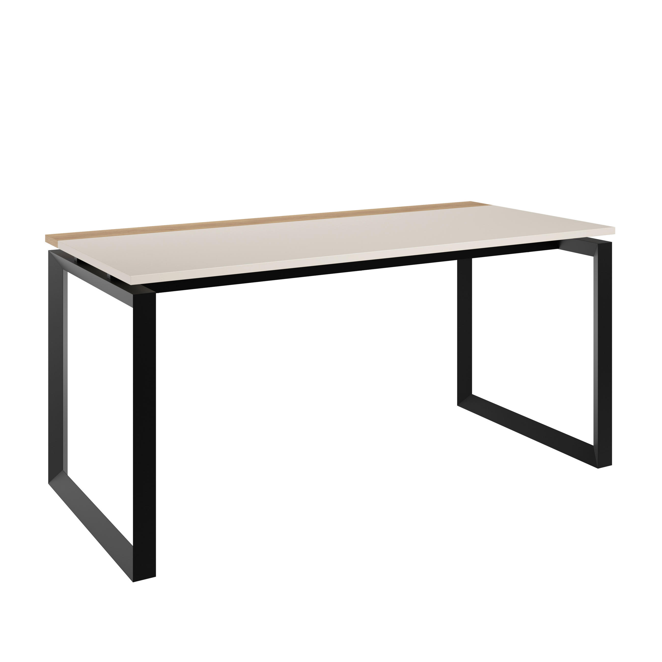 SCHREIBTISCH 160/75/76,5 cm  in Schwarz, Eichefarben, Kaschmir  - Kaschmir/Eichefarben, MODERN, Holzwerkstoff/Metall (160/75/76,5cm) - Novel