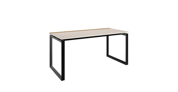 SCHREIBTISCH 160/75/76,5 cm  in Schwarz, Eichefarben, Kaschmir  - Kaschmir/Eichefarben, MODERN, Holzwerkstoff/Metall (160/75/76,5cm) - Novel