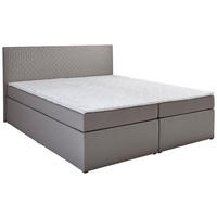 POSTELJA Z VZMETNICO 160 cm   x 200 cm  , tekstil svetlo siva  - svetlo siva, Design, tekstil/leseni material (160/200cm) - Carryhome