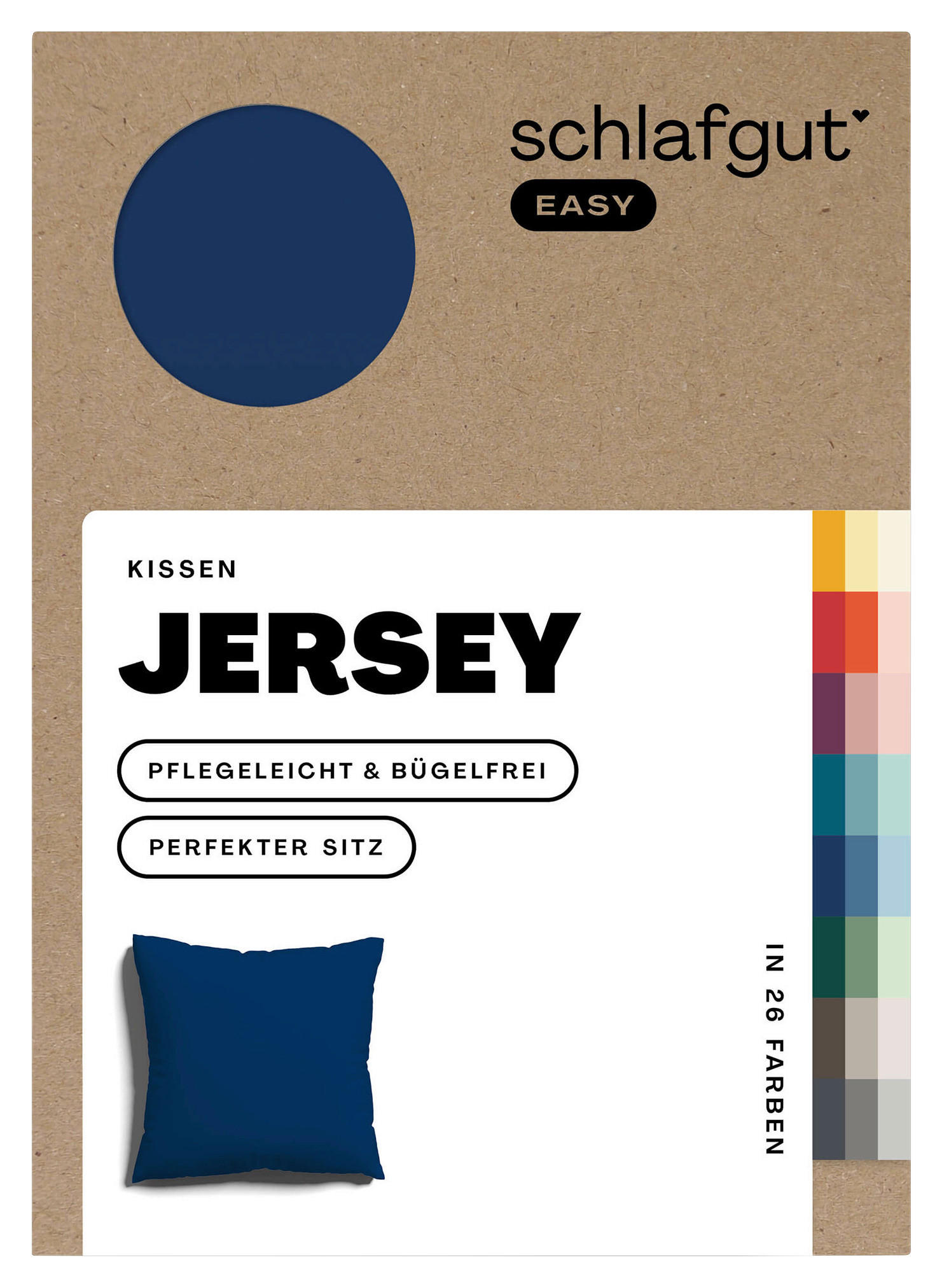 KISSENHÜLLE EASY JERSEY 40/40 cm  - Dunkelblau, Basics, Textil (40/40cm) - Schlafgut