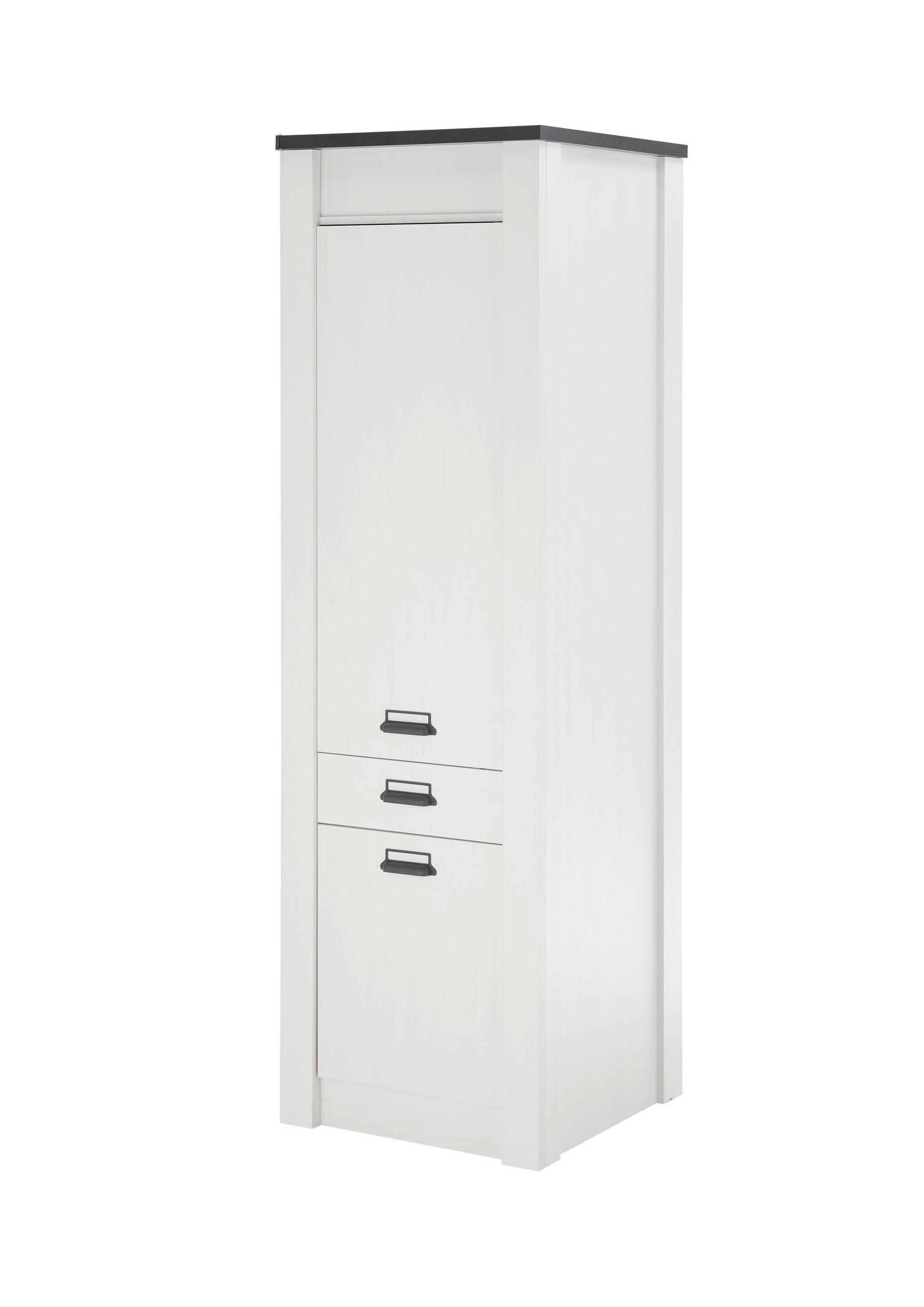 APOTHEKERSCHRANK 62/201/64 cm  in Anthrazit, Weiß  - Anthrazit/Schwarz, Trend, Holzwerkstoff/Metall (62/201/64cm) - MID.YOU