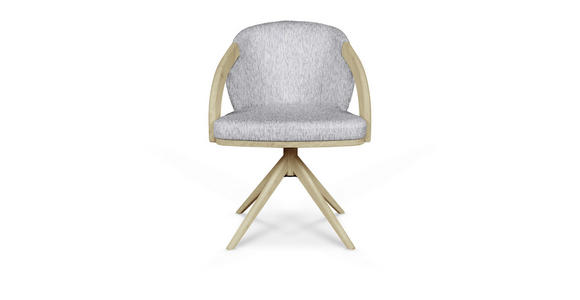 ARMLEHNSTUHL  Sitzfläche 360° drehbar Webstoff  Grau, Eichefarben  - Eichefarben/Grau, KONVENTIONELL, Holz/Textil (59/85/57cm) - Linea Natura