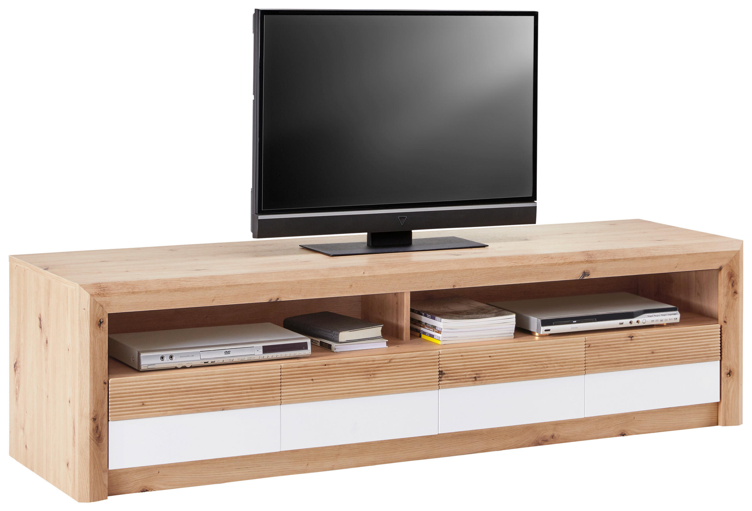 Tv-element Kashmir New B: 185 Cm Eiche Dekor/weiß