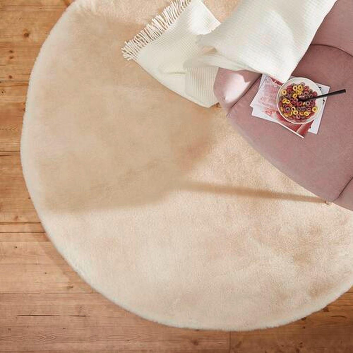 HOCHFLORTEPPICH 80 cm LIMA Beige  - Beige, Design, Textil (80cm) - Novel