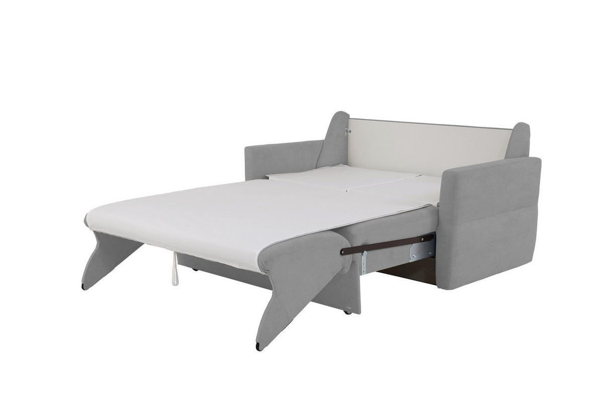 SCHLAFSOFA Chenille Grau  - Schwarz/Grau, KONVENTIONELL, Kunststoff/Textil (150/88/91cm) - Sedda
