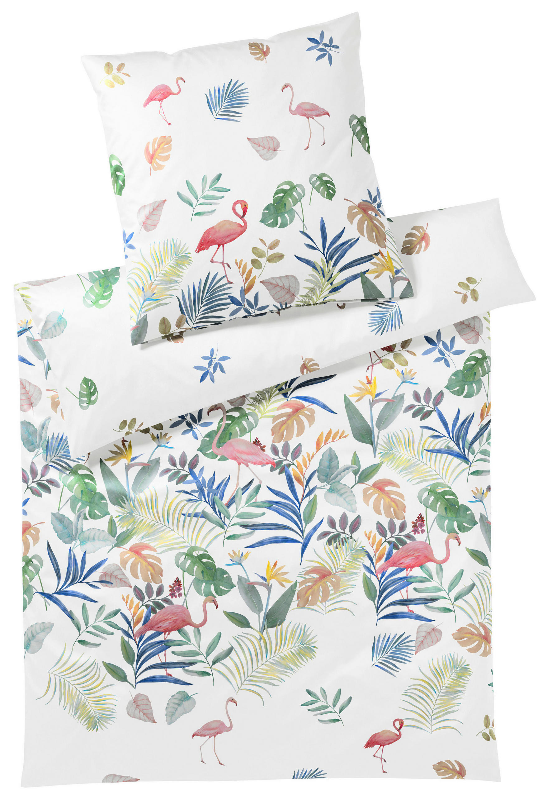 BETTWÄSCHESET Makosatin 160/210 cm  70 cm/50 cm  - Weiss, Design, Naturmaterialien/Textil (160/210cm)