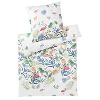 BETTWÄSCHESET Makosatin 160/210 cm  70 cm/50 cm  - Weiss, Design, Naturmaterialien/Textil (160/210cm)