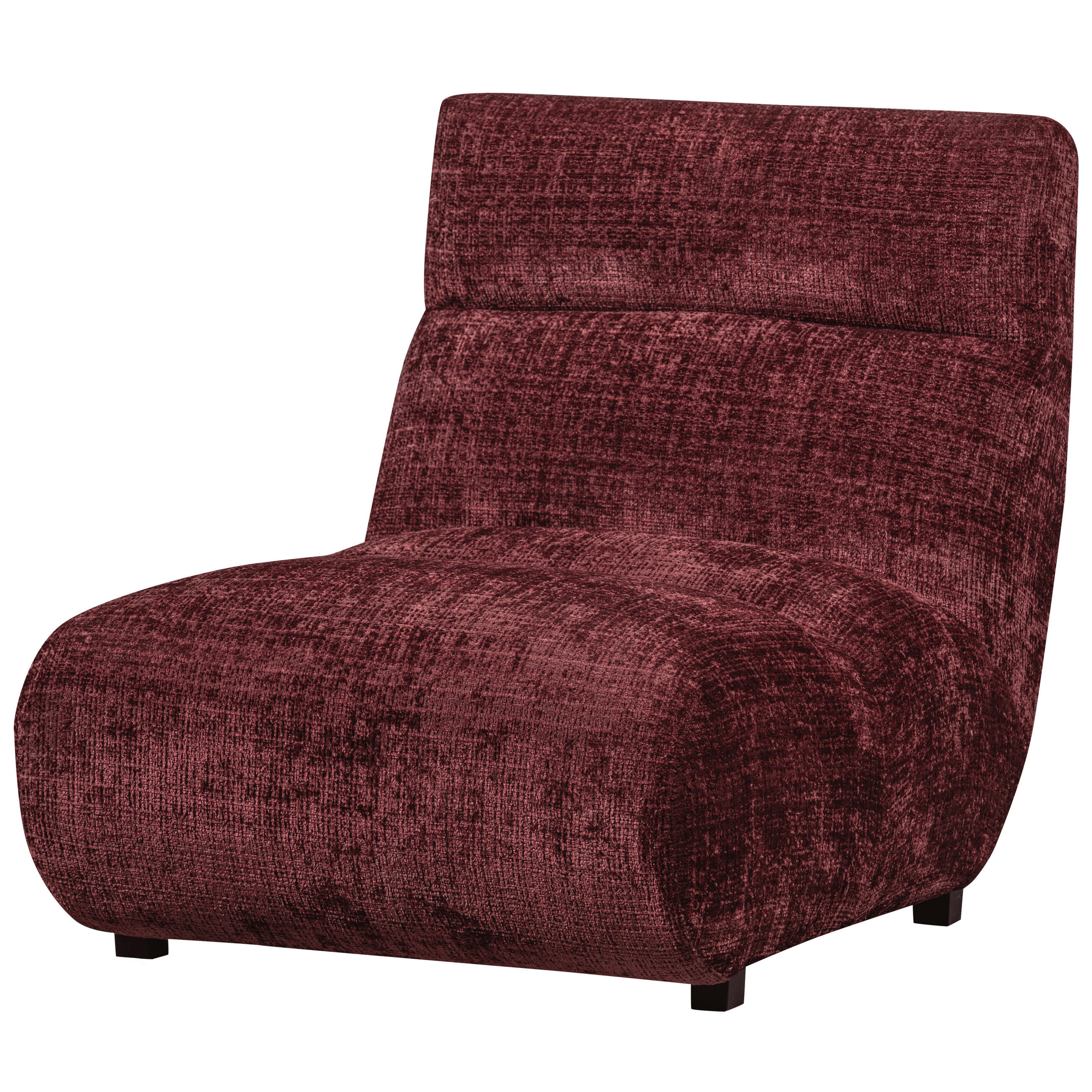 SESSEL in Chenille Aubergine  - Aubergine/Schwarz, Design, Kunststoff/Textil (75/82/96cm) - Livetastic