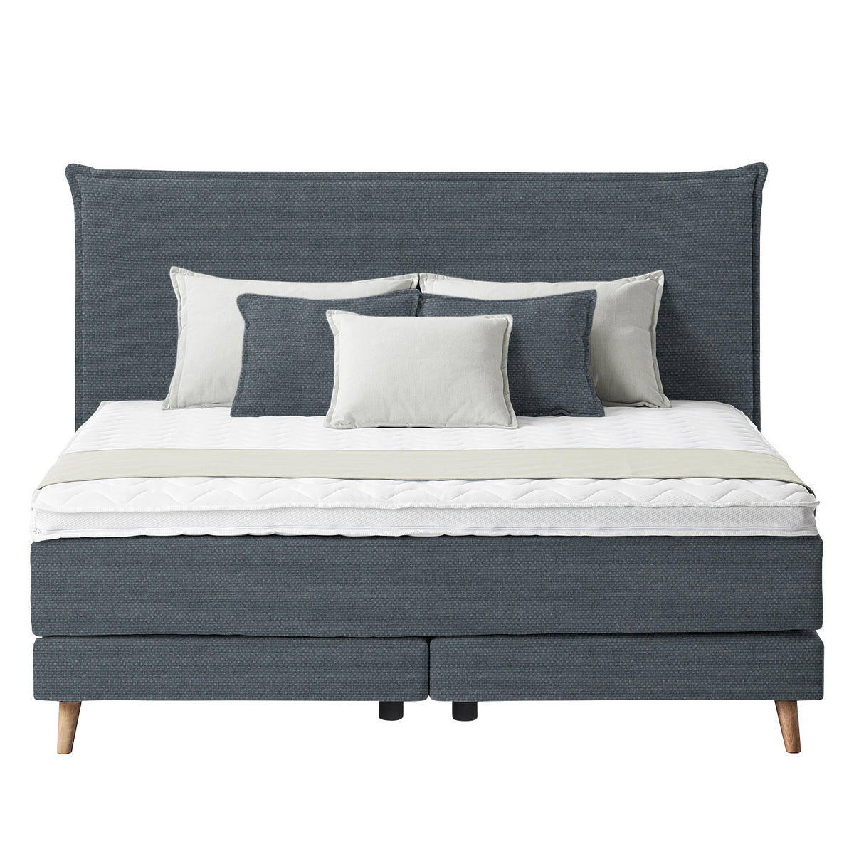 BOXSPRINGBETT 160/200 cm  in Anthrazit  - Eichefarben/Anthrazit, Design, Holzwerkstoff/Textil (160/200cm) - home24