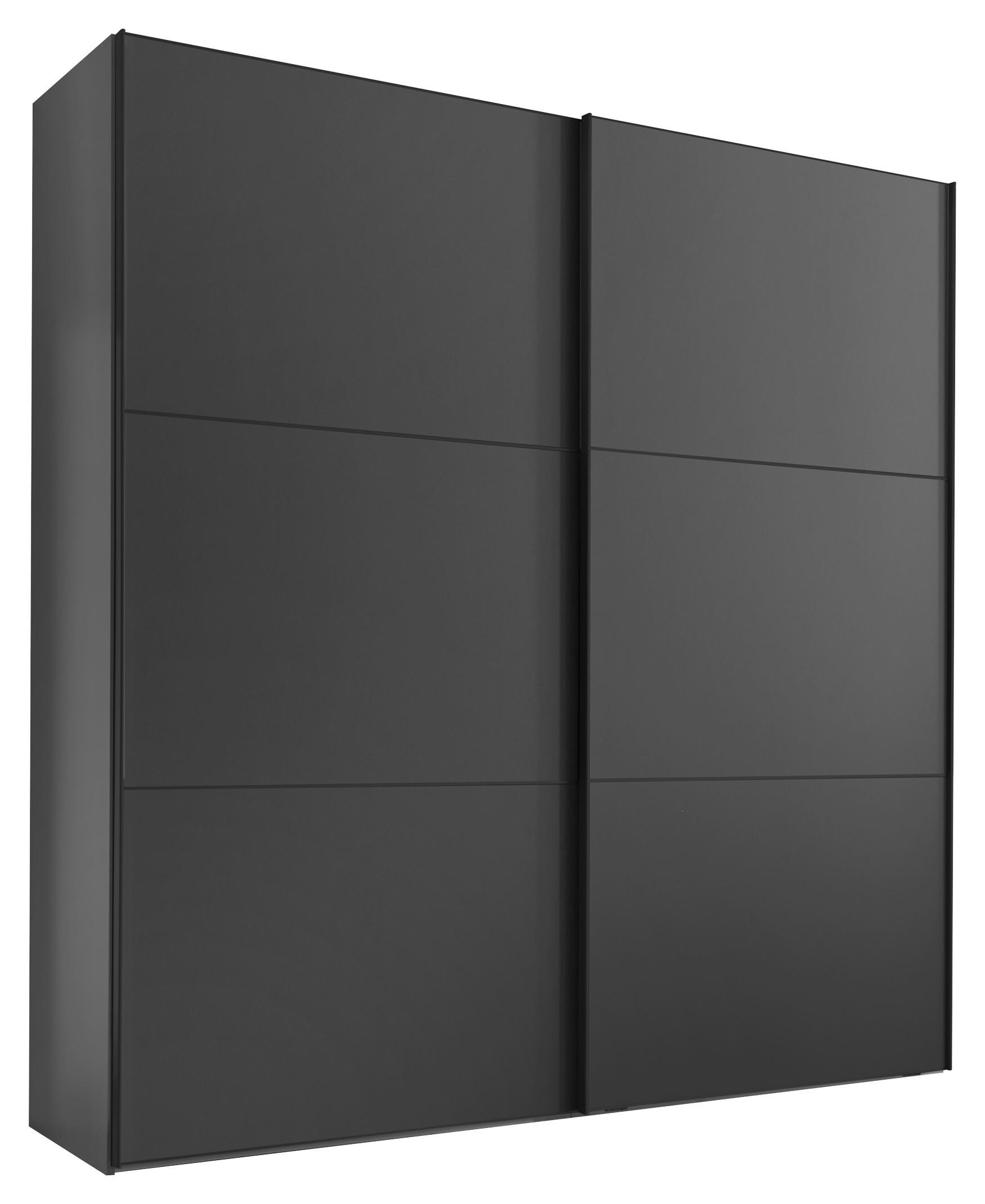 SCHWEBETÜRENSCHRANK 167/222/68 cm 2-türig Anthrazit  - Anthrazit/Schwarz, Holzwerkstoff/Metall (167/222/68cm) - Moderano