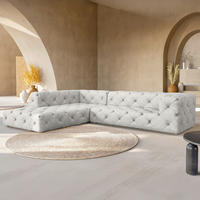 ECKSOFA Mikrofaser Hellgrau  - Hellgrau/Schwarz, Design, Kunststoff/Textil (228/325cm) - P & B