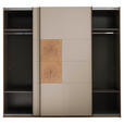SCHWEBETÜRENSCHRANK  in Kaschmir, Eiche Artisan  - Kaschmir/Schwarz, KONVENTIONELL, Holzwerkstoff/Metall (240/225,5/63,7cm) - Xora