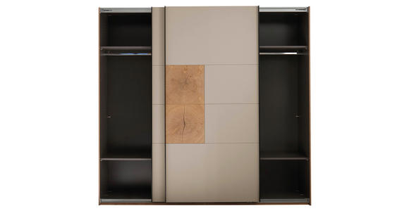 SCHWEBETÜRENSCHRANK  in Kaschmir, Eiche Artisan  - Kaschmir/Schwarz, KONVENTIONELL, Holzwerkstoff/Metall (240/225,5/63,7cm) - Xora