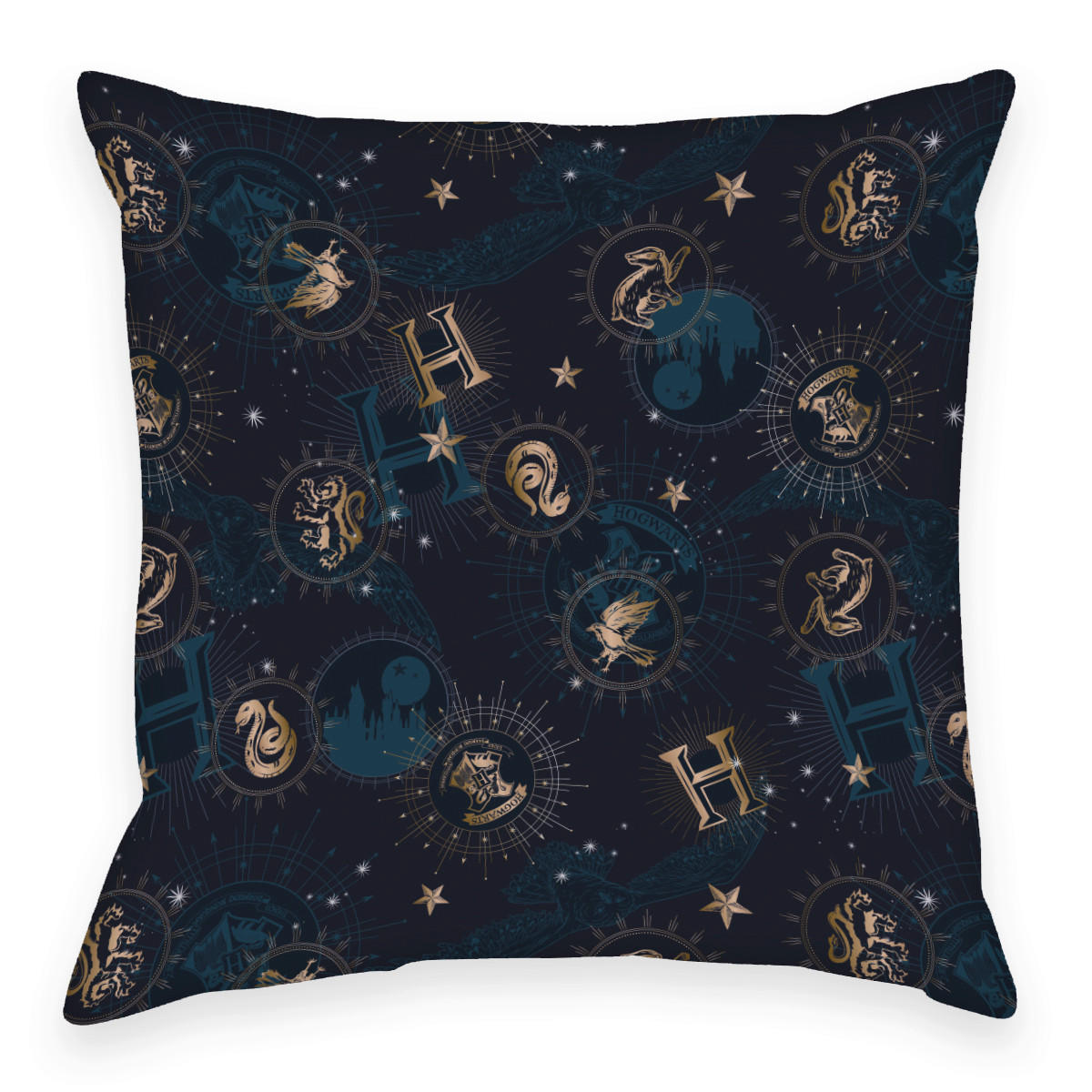 ZIERKISSEN 40/40 cm  - Blau/Goldfarben, Basics, Textil (40/40cm) - Herding