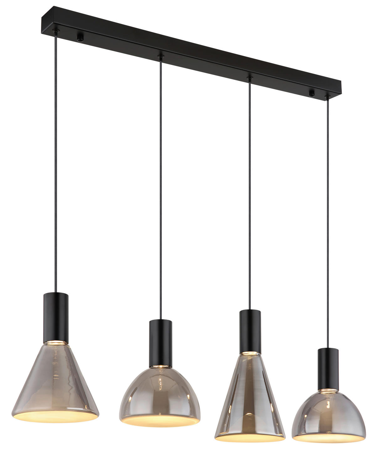 LED-HÄNGELEUCHTE 87/17/150 cm    - Hellgrau, Design, Glas/Kunststoff (87/17/150cm) - Globo