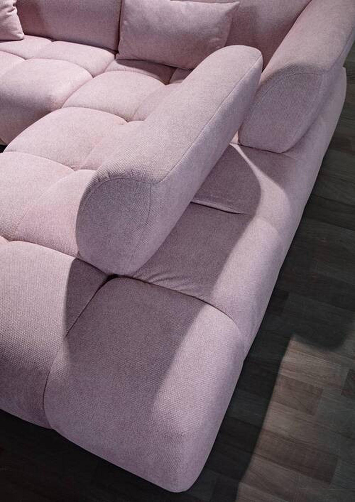 HÖRNSOFFA i velour gammalrosa  - svart/gammalrosa, Design, textil/plast (283/220cm) - MID.YOU