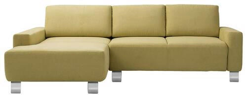 ECKSOFA in Chenille Grün  160/248 cm  - Alufarben/Grün, Design, Textil/Metall (160/248cm) - Sedda
