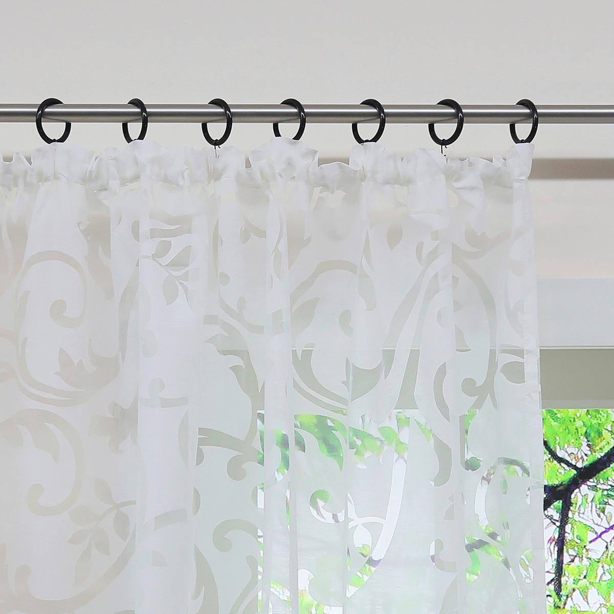 FERTIGVORHANG  transparent  140/245 cm   - Weiß Hochglanz, Basics, Textil (140/245cm) - Joyswahl