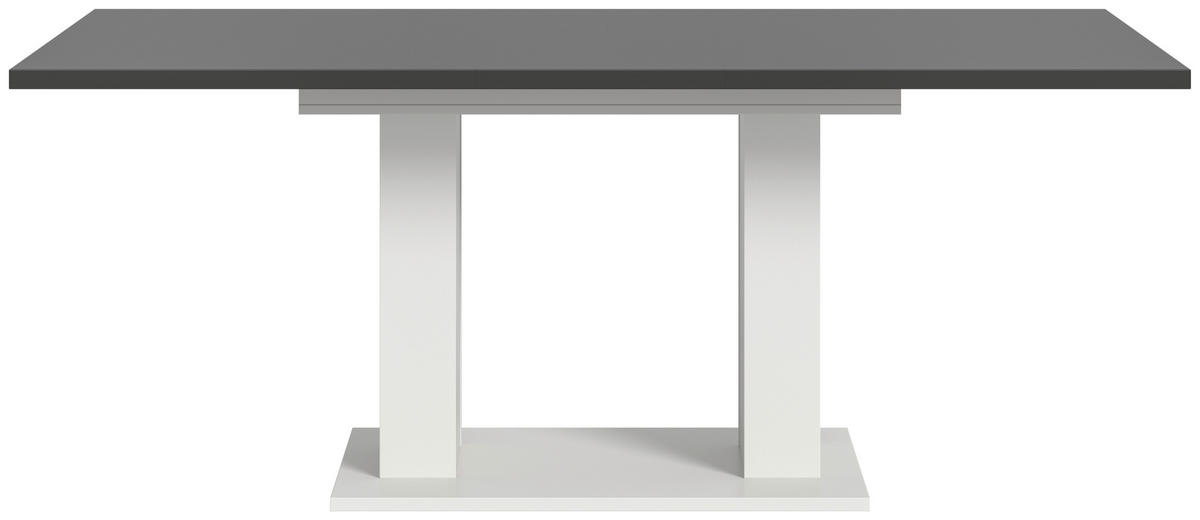 AUSZIEHTISCH Grau rechteckig  ausziehbar  - Weiß/Grau, KONVENTIONELL, Holzwerkstoff (150-190/90/76cm) - MID.YOU