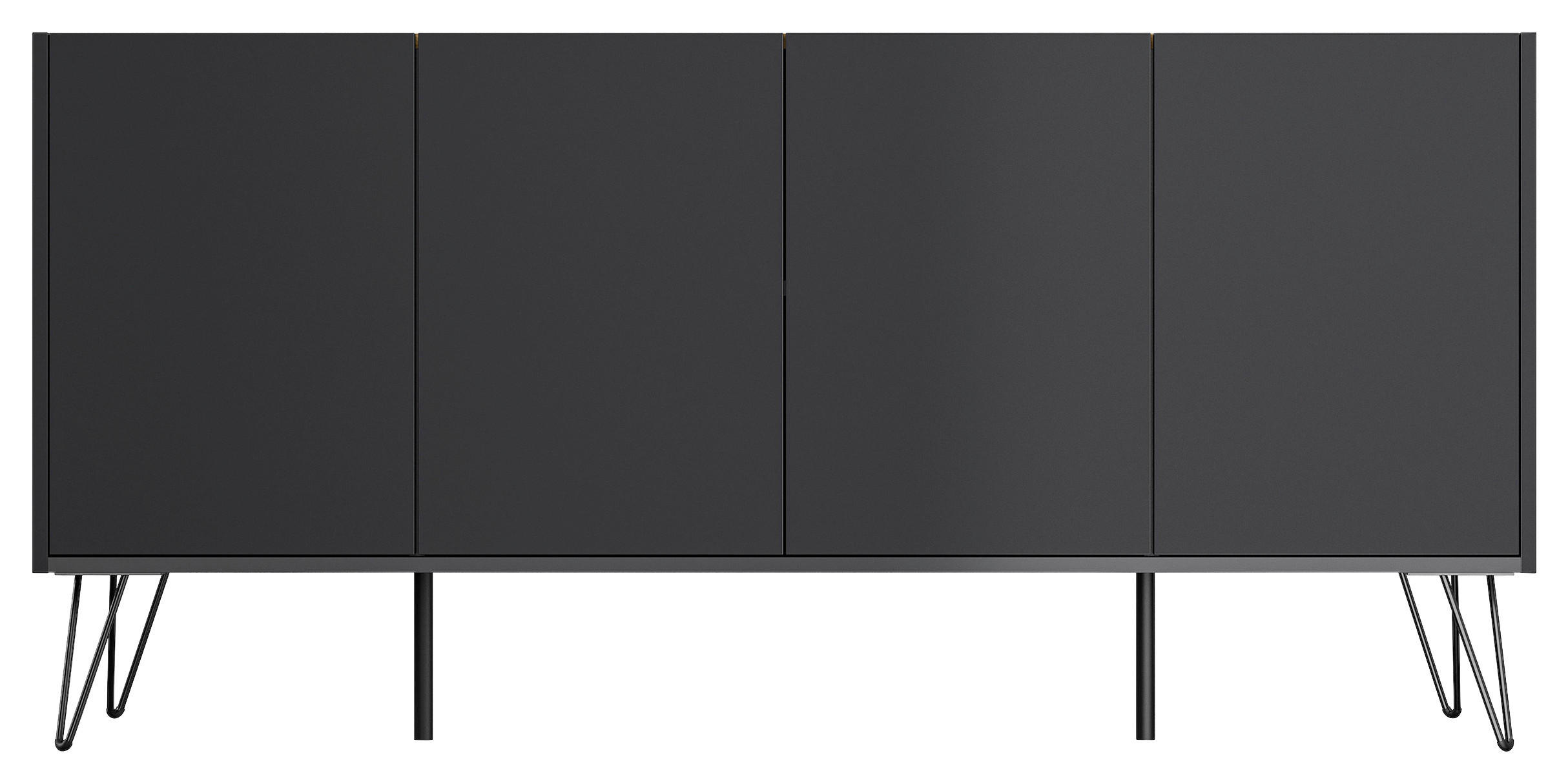 SIDEBOARD Posseik Industrial 155/75,8/42 cm  - Eichefarben/Graphitfarben, Design, Holzwerkstoff/Metall (155/75,8/42cm) - P & B