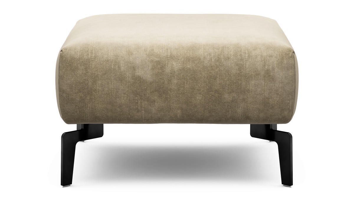 HOCKER Samt Naturfarben  - Schwarz/Naturfarben, Design, Textil/Metall (70/70/46cm) - SENSOO