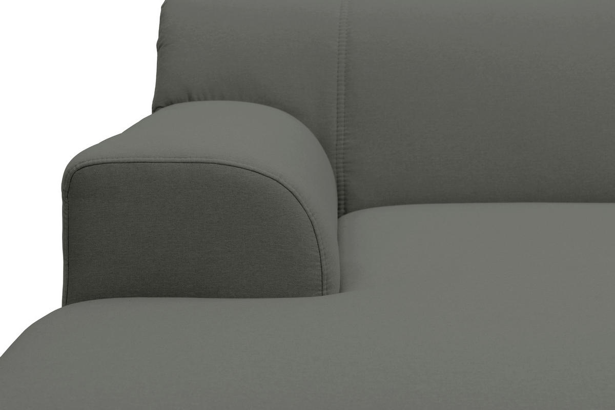 ECKSOFA TINOS Dunkelgrau Webstoff Rücken echt  - Dunkelgrau/Buchefarben, Basics, Holz/Textil (157/273cm) - MID.YOU