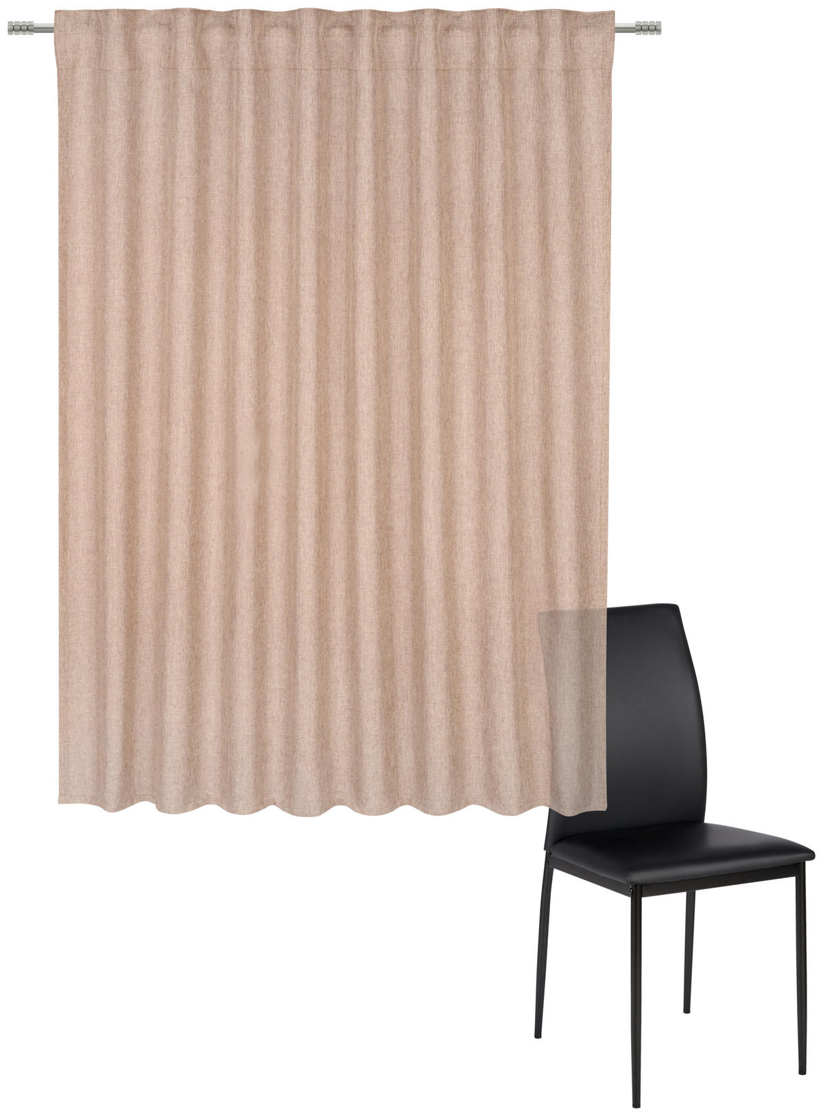 HOTOVÝ ZÁVĚS, 135/145 cm - barvy lískového ořechu, Basics, textil (135/145cm) - Boxxx