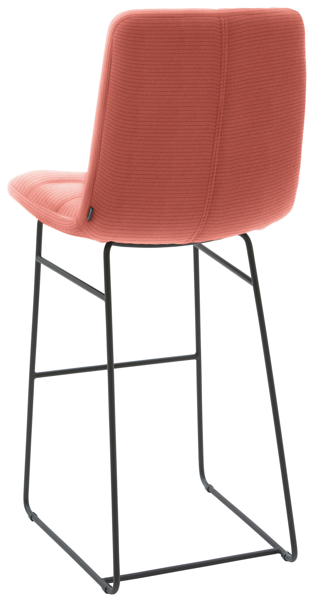 BARHOCKER in Textil Aprikose  - Aprikose/Schwarz, Design, Textil/Metall (52/122/66cm) - Dieter Knoll
